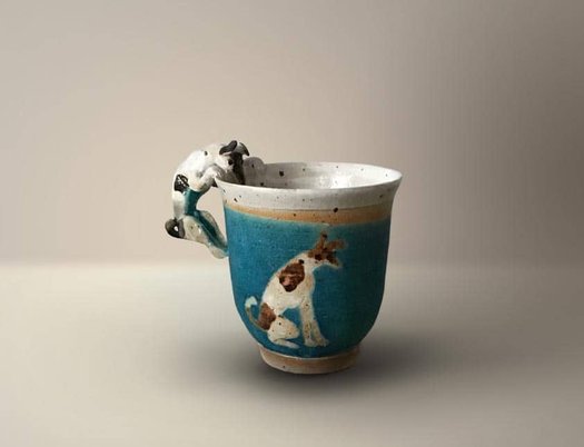 Anja Bull kaffekop med hund
